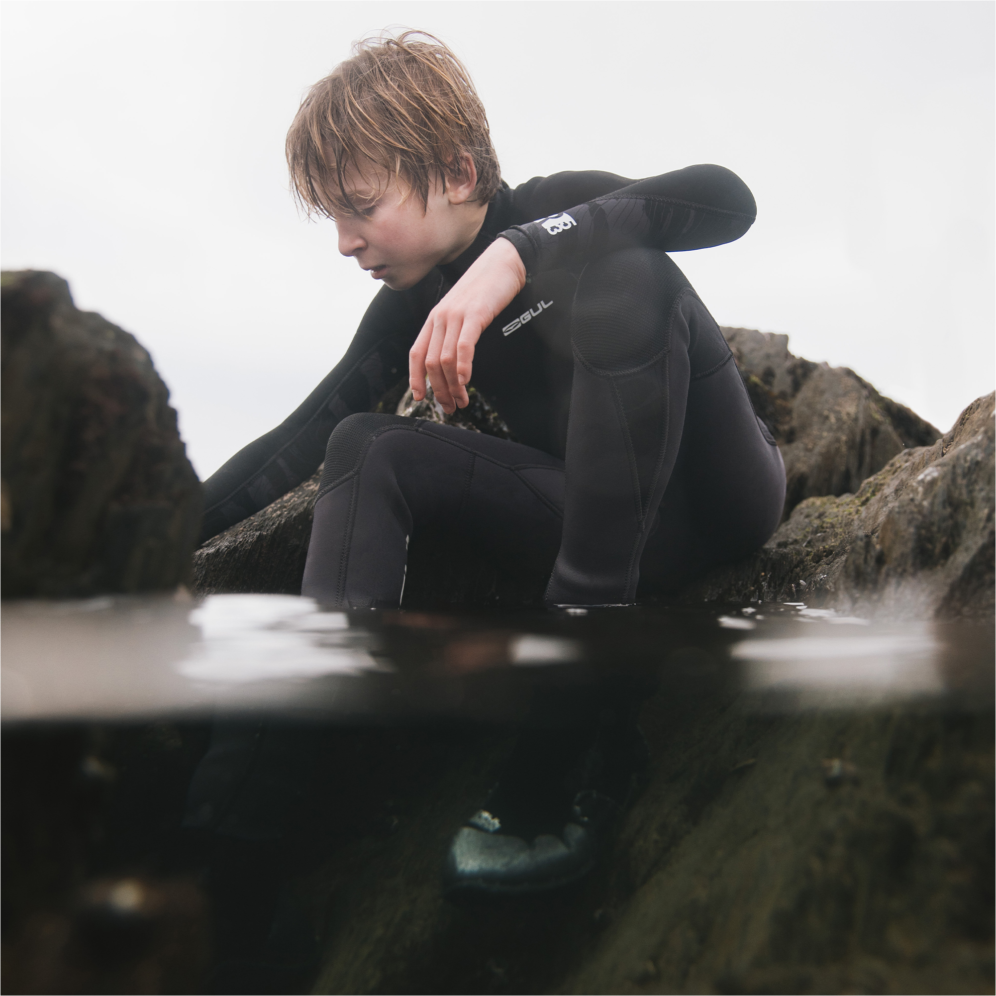 2025 Gul Junior Response 5/3mm Back Zip Wetsuit RE1218-C1 - Charcoal / Contour Camo